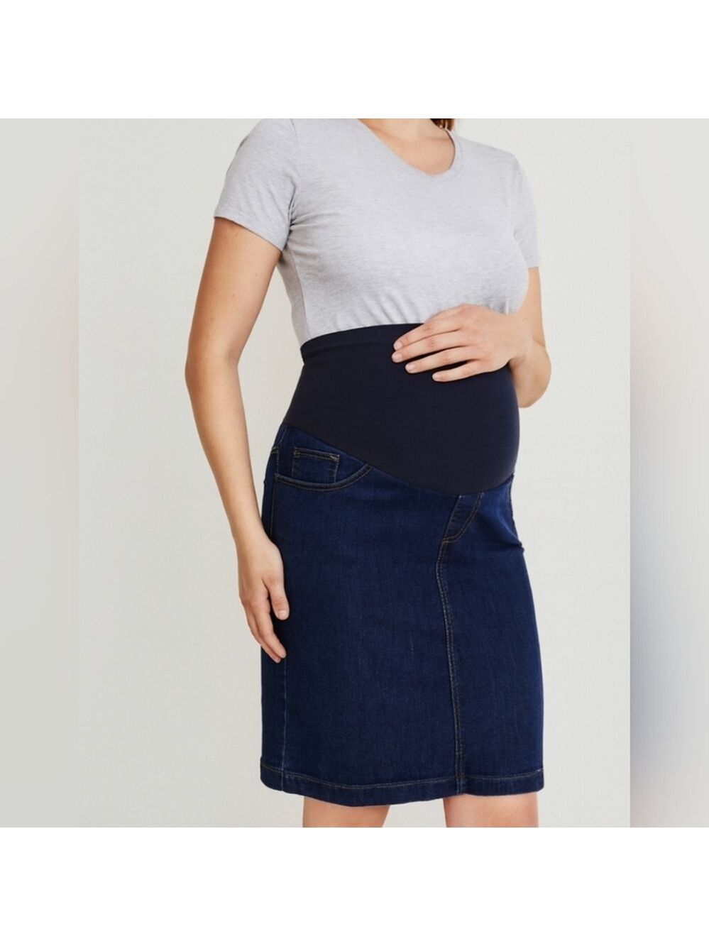 Womens Thyme Maternity Jean Denim Skirt. Size Medium